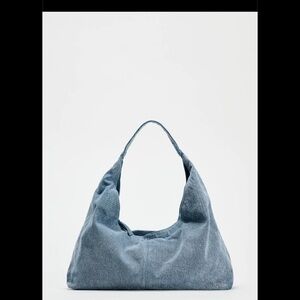 Zara Denim Blue Hobo Bag